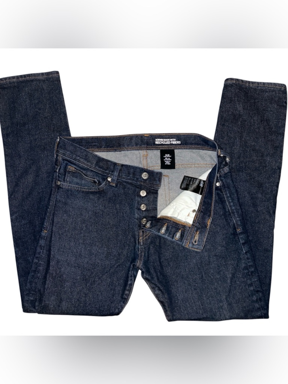 H&M &Denim Eco Aesthetic Jeans Recycled Fibers Women’s 33/32 Dark Wash